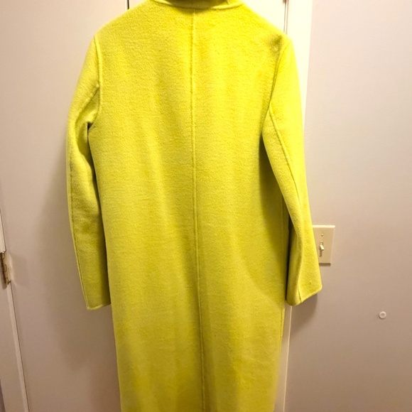 ZARA fluorescent yellow long wool coat SIZE M - Picture 5 of 7